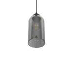 GLOBOSTAR® TUBE 206-0030 Μοντέρνο Κρεμαστό Φωτιστικό Οροφής με Ντουί 1 x E27 AC 220-240V IP20 – Μαύρο Φιμέ – Μ10 x Π10 x Υ24cm