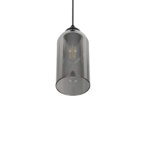 GLOBOSTAR® TUBE 206-0030 Μοντέρνο Κρεμαστό Φωτιστικό Οροφής με Ντουί 1 x E27 AC 220-240V IP20 – Μαύρο Φιμέ – Μ10 x Π10 x Υ24cm