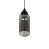GLOBOSTAR® TUBE 206-0030 Μοντέρνο Κρεμαστό Φωτιστικό Οροφής με Ντουί 1 x E27 AC 220-240V IP20 – Μαύρο Φιμέ – Μ10 x Π10 x Υ24cm