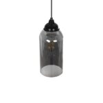 GLOBOSTAR® TUBE 206-0030 Μοντέρνο Κρεμαστό Φωτιστικό Οροφής με Ντουί 1 x E27 AC 220-240V IP20 – Μαύρο Φιμέ – Μ10 x Π10 x Υ24cm