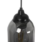 GLOBOSTAR® TUBE 206-0030 Μοντέρνο Κρεμαστό Φωτιστικό Οροφής με Ντουί 1 x E27 AC 220-240V IP20 – Μαύρο Φιμέ – Μ10 x Π10 x Υ24cm