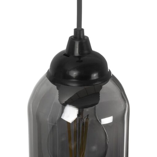 GLOBOSTAR® TUBE 206-0030 Μοντέρνο Κρεμαστό Φωτιστικό Οροφής με Ντουί 1 x E27 AC 220-240V IP20 – Μαύρο Φιμέ – Μ10 x Π10 x Υ24cm
