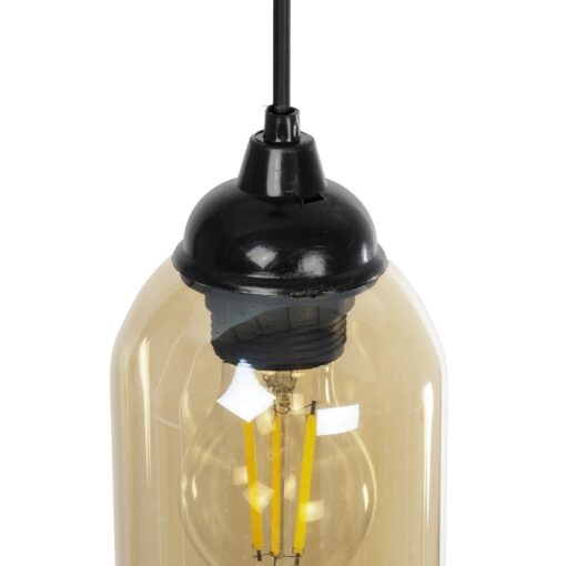 GLOBOSTAR® TUBE 206-0031 Μοντέρνο Κρεμαστό Φωτιστικό Οροφής με Ντουί 1 x E27 AC 220-240V IP20 – Mελί – Μ10 x Π10 x Υ24cm