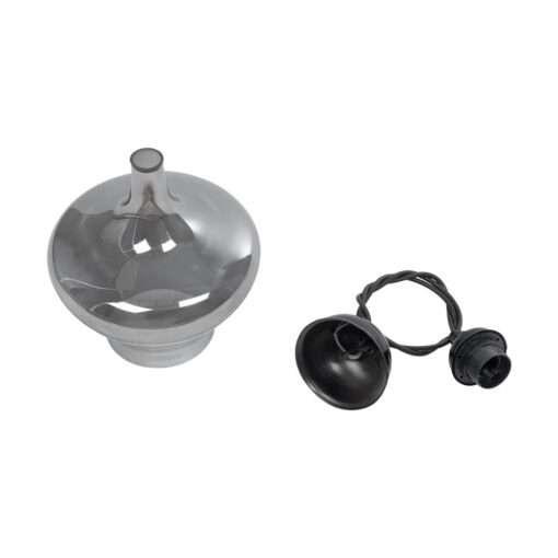 GLOBOSTAR® OVOCE 206-0032 Μοντέρνο Κρεμαστό Φωτιστικό Οροφής με Ντουί 1 x E27 AC 220-240V IP20 – Μαύρο Φιμέ – Μ20 x Π20 x Υ22cm