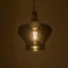 GLOBOSTAR® OVOCE 206-0032 Μοντέρνο Κρεμαστό Φωτιστικό Οροφής με Ντουί 1 x E27 AC 220-240V IP20 – Μαύρο Φιμέ – Μ20 x Π20 x Υ22cm