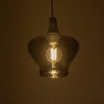 GLOBOSTAR® OVOCE 206-0032 Μοντέρνο Κρεμαστό Φωτιστικό Οροφής με Ντουί 1 x E27 AC 220-240V IP20 – Μαύρο Φιμέ – Μ20 x Π20 x Υ22cm