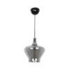 GLOBOSTAR® OVOCE 206-0032 Μοντέρνο Κρεμαστό Φωτιστικό Οροφής με Ντουί 1 x E27 AC 220-240V IP20 – Μαύρο Φιμέ – Μ20 x Π20 x Υ22cm