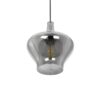GLOBOSTAR® OVOCE 206-0032 Μοντέρνο Κρεμαστό Φωτιστικό Οροφής με Ντουί 1 x E27 AC 220-240V IP20 – Μαύρο Φιμέ – Μ20 x Π20 x Υ22cm