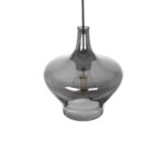 GLOBOSTAR® OVOCE 206-0032 Μοντέρνο Κρεμαστό Φωτιστικό Οροφής με Ντουί 1 x E27 AC 220-240V IP20 – Μαύρο Φιμέ – Μ20 x Π20 x Υ22cm