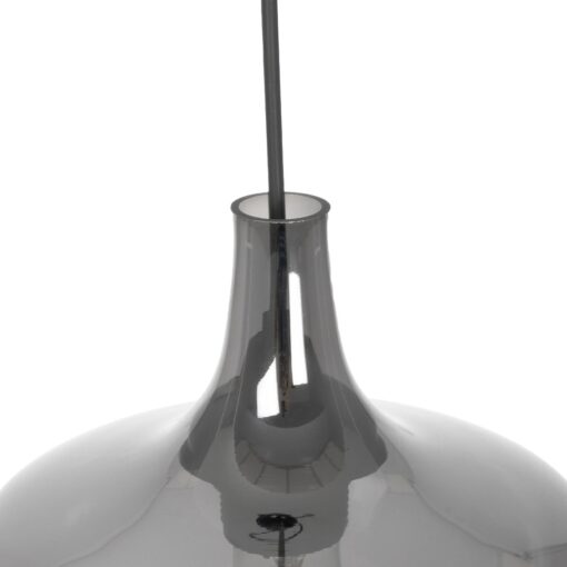 GLOBOSTAR® OVOCE 206-0032 Μοντέρνο Κρεμαστό Φωτιστικό Οροφής με Ντουί 1 x E27 AC 220-240V IP20 – Μαύρο Φιμέ – Μ20 x Π20 x Υ22cm