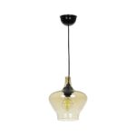 GLOBOSTAR® OVOCE 206-0033 Μοντέρνο Κρεμαστό Φωτιστικό Οροφής με Ντουί 1 x E27 AC 220-240V IP20 – Mελί – Μ20 x Π20 x Υ22cm