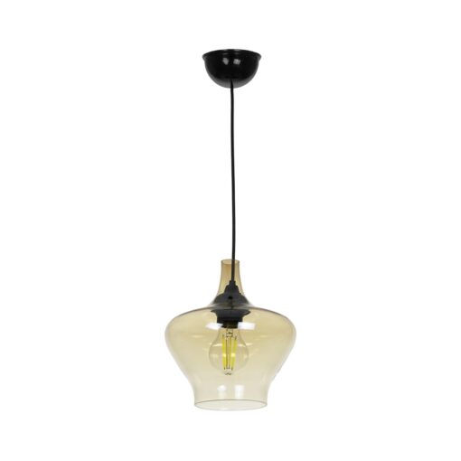 GLOBOSTAR® OVOCE 206-0033 Μοντέρνο Κρεμαστό Φωτιστικό Οροφής με Ντουί 1 x E27 AC 220-240V IP20 – Mελί – Μ20 x Π20 x Υ22cm