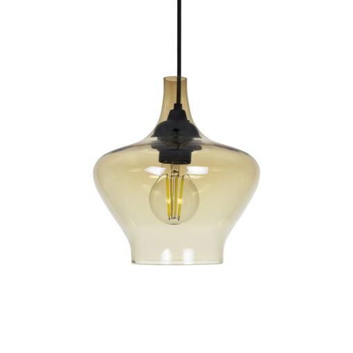 GLOBOSTAR® OVOCE 206-0033 Μοντέρνο Κρεμαστό Φωτιστικό Οροφής με Ντουί 1 x E27 AC 220-240V IP20 – Mελί – Μ20 x Π20 x Υ22cm