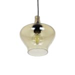 GLOBOSTAR® OVOCE 206-0033 Μοντέρνο Κρεμαστό Φωτιστικό Οροφής με Ντουί 1 x E27 AC 220-240V IP20 – Mελί – Μ20 x Π20 x Υ22cm