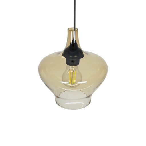 GLOBOSTAR® OVOCE 206-0033 Μοντέρνο Κρεμαστό Φωτιστικό Οροφής με Ντουί 1 x E27 AC 220-240V IP20 – Mελί – Μ20 x Π20 x Υ22cm