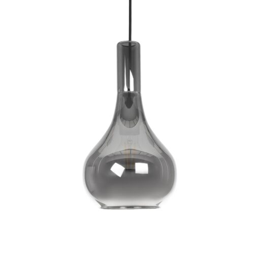 GLOBOSTAR® ΤΟΝΕ 206-0034 Μοντέρνο Κρεμαστό Φωτιστικό Οροφής με Ντουί 1 x E27 AC 220-240V IP20 – Μαύρο Φιμέ – Μ20 x Π20 x Υ36cm