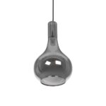 GLOBOSTAR® ΤΟΝΕ 206-0034 Μοντέρνο Κρεμαστό Φωτιστικό Οροφής με Ντουί 1 x E27 AC 220-240V IP20 – Μαύρο Φιμέ – Μ20 x Π20 x Υ36cm