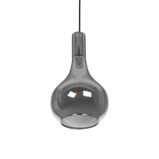 GLOBOSTAR® ΤΟΝΕ 206-0034 Μοντέρνο Κρεμαστό Φωτιστικό Οροφής με Ντουί 1 x E27 AC 220-240V IP20 – Μαύρο Φιμέ – Μ20 x Π20 x Υ36cm
