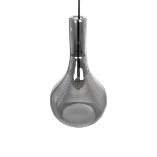 GLOBOSTAR® ΤΟΝΕ 206-0034 Μοντέρνο Κρεμαστό Φωτιστικό Οροφής με Ντουί 1 x E27 AC 220-240V IP20 – Μαύρο Φιμέ – Μ20 x Π20 x Υ36cm