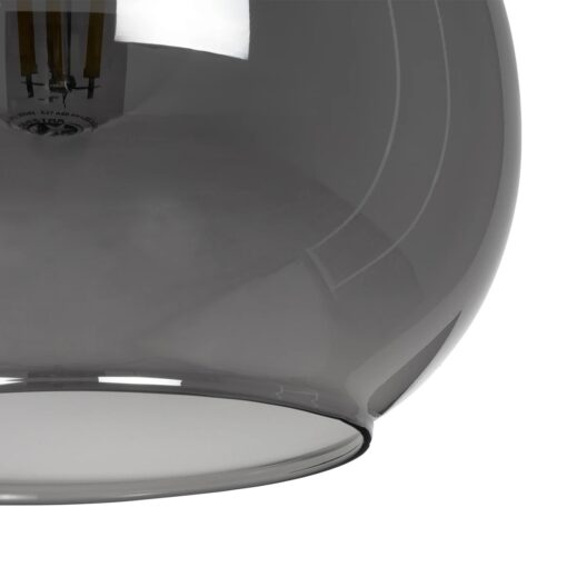 GLOBOSTAR® ΤΟΝΕ 206-0034 Μοντέρνο Κρεμαστό Φωτιστικό Οροφής με Ντουί 1 x E27 AC 220-240V IP20 – Μαύρο Φιμέ – Μ20 x Π20 x Υ36cm