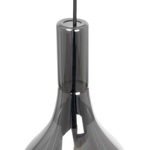 GLOBOSTAR® ΤΟΝΕ 206-0034 Μοντέρνο Κρεμαστό Φωτιστικό Οροφής με Ντουί 1 x E27 AC 220-240V IP20 – Μαύρο Φιμέ – Μ20 x Π20 x Υ36cm