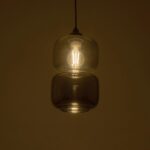 GLOBOSTAR® PIAGE 206-0036 Μοντέρνο Κρεμαστό Φωτιστικό Οροφής με Ντουί 1 x E27 AC 220-240V IP20 – Μαύρο Φιμέ – Μ18 x Π18 x Υ31cm