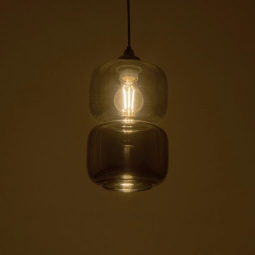 GLOBOSTAR® PIAGE 206-0036 Μοντέρνο Κρεμαστό Φωτιστικό Οροφής με Ντουί 1 x E27 AC 220-240V IP20 – Μαύρο Φιμέ – Μ18 x Π18 x Υ31cm