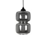 GLOBOSTAR® PIAGE 206-0036 Μοντέρνο Κρεμαστό Φωτιστικό Οροφής με Ντουί 1 x E27 AC 220-240V IP20 – Μαύρο Φιμέ – Μ18 x Π18 x Υ31cm