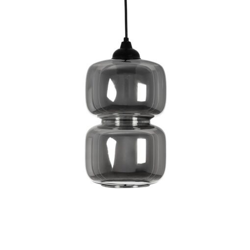 GLOBOSTAR® PIAGE 206-0036 Μοντέρνο Κρεμαστό Φωτιστικό Οροφής με Ντουί 1 x E27 AC 220-240V IP20 – Μαύρο Φιμέ – Μ18 x Π18 x Υ31cm