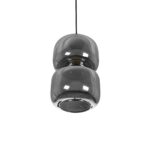 GLOBOSTAR® PIAGE 206-0036 Μοντέρνο Κρεμαστό Φωτιστικό Οροφής με Ντουί 1 x E27 AC 220-240V IP20 – Μαύρο Φιμέ – Μ18 x Π18 x Υ31cm