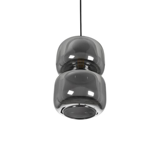 GLOBOSTAR® PIAGE 206-0036 Μοντέρνο Κρεμαστό Φωτιστικό Οροφής με Ντουί 1 x E27 AC 220-240V IP20 – Μαύρο Φιμέ – Μ18 x Π18 x Υ31cm