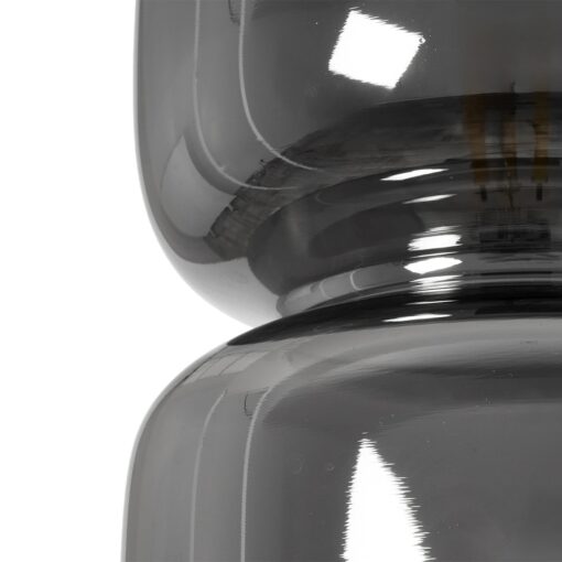 GLOBOSTAR® PIAGE 206-0036 Μοντέρνο Κρεμαστό Φωτιστικό Οροφής με Ντουί 1 x E27 AC 220-240V IP20 – Μαύρο Φιμέ – Μ18 x Π18 x Υ31cm