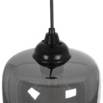 GLOBOSTAR® PIAGE 206-0036 Μοντέρνο Κρεμαστό Φωτιστικό Οροφής με Ντουί 1 x E27 AC 220-240V IP20 – Μαύρο Φιμέ – Μ18 x Π18 x Υ31cm