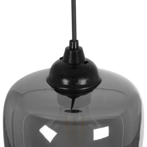 GLOBOSTAR® PIAGE 206-0036 Μοντέρνο Κρεμαστό Φωτιστικό Οροφής με Ντουί 1 x E27 AC 220-240V IP20 – Μαύρο Φιμέ – Μ18 x Π18 x Υ31cm