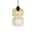 GLOBOSTAR® PIAGE 206-0037 Μοντέρνο Κρεμαστό Φωτιστικό Οροφής με Ντουί 1 x E27 AC 220-240V IP20 – Mελί – Μ17 x Π17 x Υ25cm