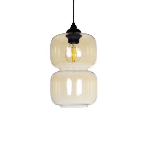 GLOBOSTAR® PIAGE 206-0037 Μοντέρνο Κρεμαστό Φωτιστικό Οροφής με Ντουί 1 x E27 AC 220-240V IP20 – Mελί – Μ17 x Π17 x Υ25cm