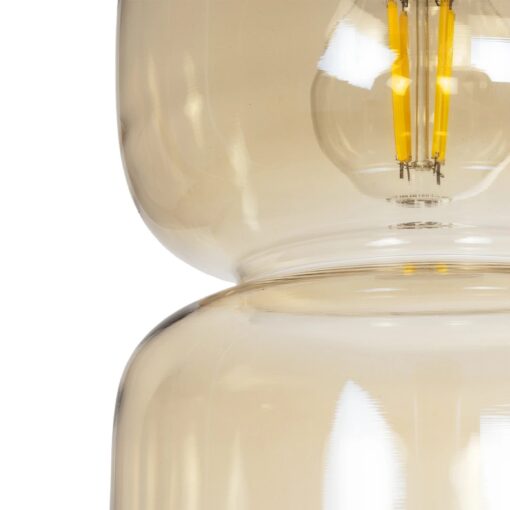 GLOBOSTAR® PIAGE 206-0037 Μοντέρνο Κρεμαστό Φωτιστικό Οροφής με Ντουί 1 x E27 AC 220-240V IP20 – Mελί – Μ17 x Π17 x Υ25cm