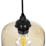 GLOBOSTAR® PIAGE 206-0037 Μοντέρνο Κρεμαστό Φωτιστικό Οροφής με Ντουί 1 x E27 AC 220-240V IP20 – Mελί – Μ17 x Π17 x Υ25cm