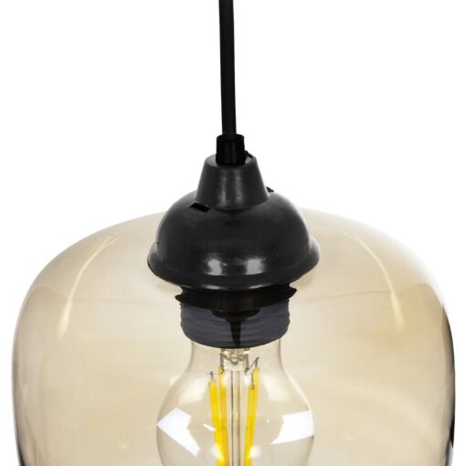 GLOBOSTAR® PIAGE 206-0037 Μοντέρνο Κρεμαστό Φωτιστικό Οροφής με Ντουί 1 x E27 AC 220-240V IP20 – Mελί – Μ17 x Π17 x Υ25cm