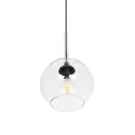 GLOBOSTAR® BALU 206-0038 Μοντέρνο Κρεμαστό Φωτιστικό Οροφής με Ντουί 1 x E27 AC 220-240V IP20 – Διάφανο – Μ20 x Π20 x Υ18cm