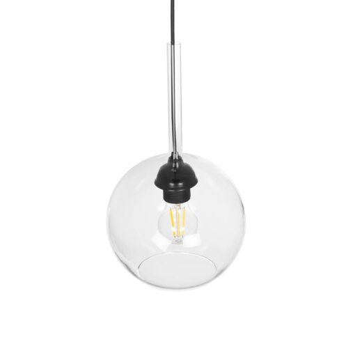 GLOBOSTAR® BALU 206-0038 Μοντέρνο Κρεμαστό Φωτιστικό Οροφής με Ντουί 1 x E27 AC 220-240V IP20 – Διάφανο – Μ20 x Π20 x Υ18cm