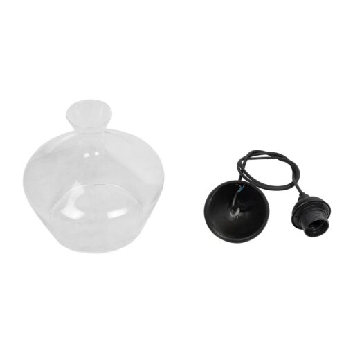 GLOBOSTAR® BALU 206-0039 Μοντέρνο Κρεμαστό Φωτιστικό Οροφής με Ντουί 1 x E27 AC 220-240V IP20 – Διάφανο – Μ22 x Π22 x Υ22cm