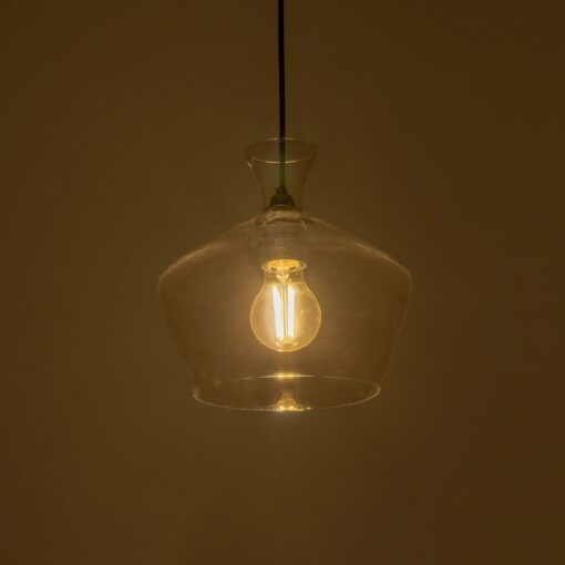 GLOBOSTAR® BALU 206-0039 Μοντέρνο Κρεμαστό Φωτιστικό Οροφής με Ντουί 1 x E27 AC 220-240V IP20 – Διάφανο – Μ22 x Π22 x Υ22cm