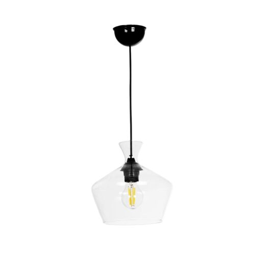 GLOBOSTAR® BALU 206-0039 Μοντέρνο Κρεμαστό Φωτιστικό Οροφής με Ντουί 1 x E27 AC 220-240V IP20 – Διάφανο – Μ22 x Π22 x Υ22cm