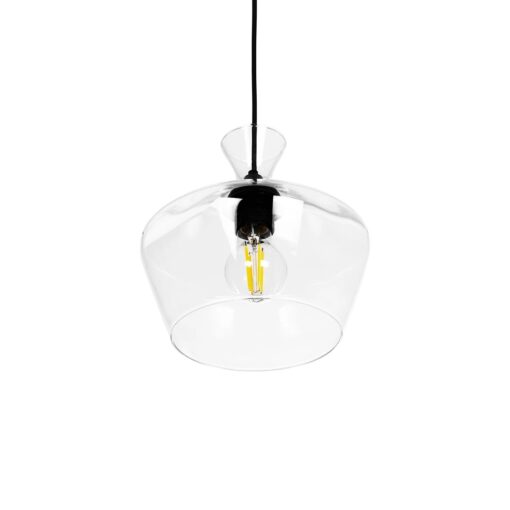 GLOBOSTAR® BALU 206-0039 Μοντέρνο Κρεμαστό Φωτιστικό Οροφής με Ντουί 1 x E27 AC 220-240V IP20 – Διάφανο – Μ22 x Π22 x Υ22cm