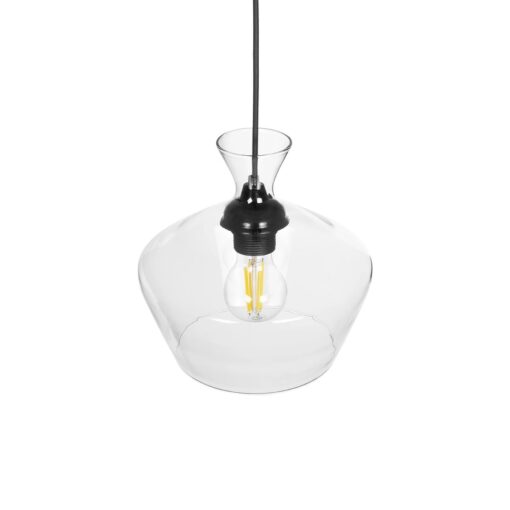 GLOBOSTAR® BALU 206-0039 Μοντέρνο Κρεμαστό Φωτιστικό Οροφής με Ντουί 1 x E27 AC 220-240V IP20 – Διάφανο – Μ22 x Π22 x Υ22cm