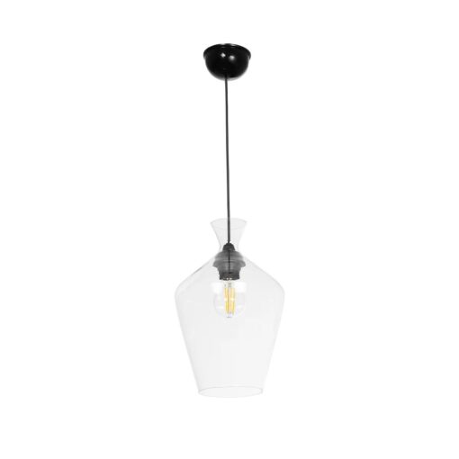GLOBOSTAR® BALU 206-0040 Μοντέρνο Κρεμαστό Φωτιστικό Οροφής με Ντουί 1 x E27 AC 220-240V IP20 – Διάφανο – Μ20 x Π20 x Υ32cm