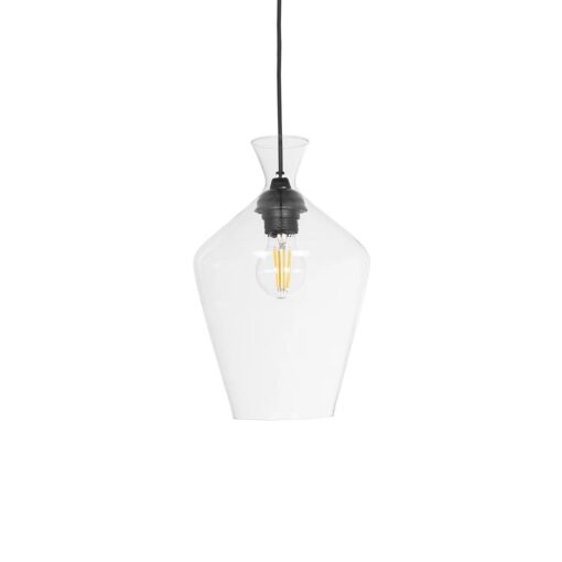 GLOBOSTAR® BALU 206-0040 Μοντέρνο Κρεμαστό Φωτιστικό Οροφής με Ντουί 1 x E27 AC 220-240V IP20 – Διάφανο – Μ20 x Π20 x Υ32cm
