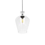 GLOBOSTAR® BALU 206-0040 Μοντέρνο Κρεμαστό Φωτιστικό Οροφής με Ντουί 1 x E27 AC 220-240V IP20 – Διάφανο – Μ20 x Π20 x Υ32cm