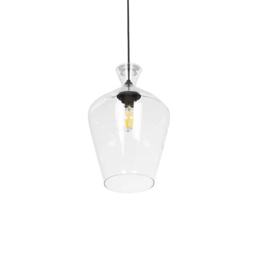 GLOBOSTAR® BALU 206-0040 Μοντέρνο Κρεμαστό Φωτιστικό Οροφής με Ντουί 1 x E27 AC 220-240V IP20 – Διάφανο – Μ20 x Π20 x Υ32cm